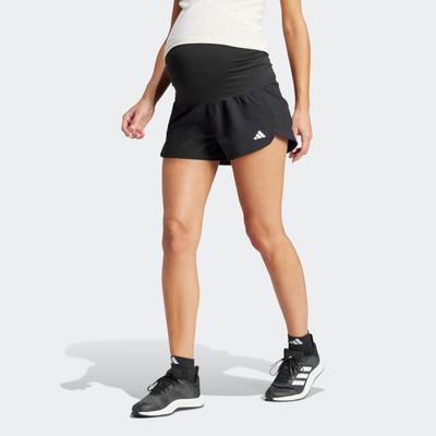 Shorts ADIDAS PERFORMANCE "PACER MATERNITY", Damen, Gr. XXL, N-Gr, schwarz-weiß (schwarz, weiß, normal, gr.), Obermaterial: 87% Polyester, 13% Elasthan, Hosen Shorts, Trainingsshorts für Schwangere, locker geschnitten