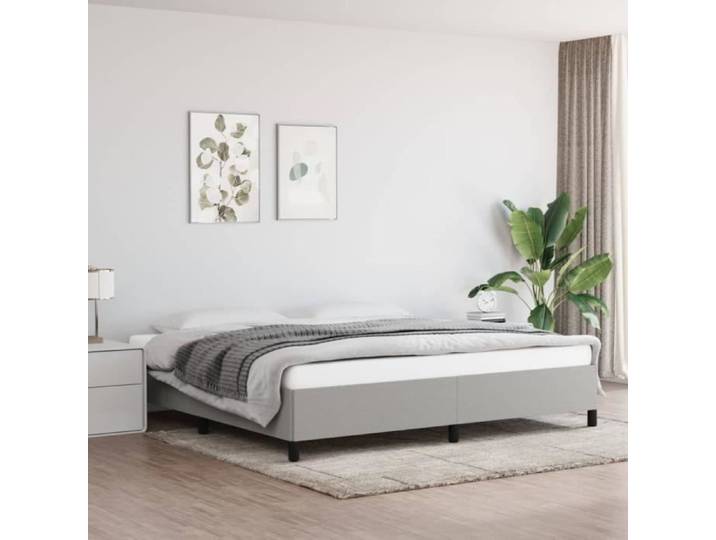 Elegant 200 x 200 cm Cadre de lit Adulte Gris clair 200x200 cm Tissu 28 2 Kg