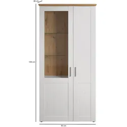 Ebuy24, Vitrine + Buffetschrank, Vitrinenschrank Shade (95 x 38 x 194 cm)