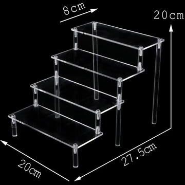 Inspire Essentials CrystalView Acrylic Display Riser Shelf For Collectibles And Desserts 8