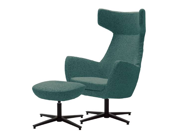 Fauteuil lounge LUZO Vert Tissu structuré Purna 76 x 117 x 74cm