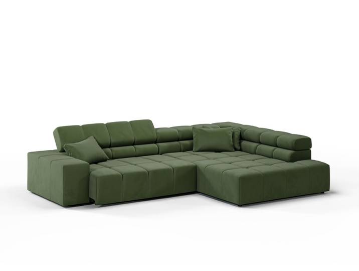 Candy Oregon Feincord Ecksofa motorische Sitztiefenverstellung