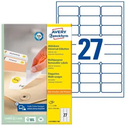 Avery, Etiketten, Universal-Etiketten, ablösbar