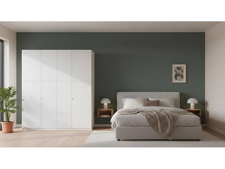 Kleiderschrank mit geschlossenen Fronten Premium Dekore Weiß Multiplex Kante