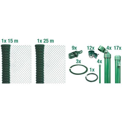 Maschendrahtzaun ALBERTS, grün (grün, zum einbetonieren), H:80cm, Stahl, Zaunelemente, verschiedene Abmessungen, mit oder ohne Bodenhülse