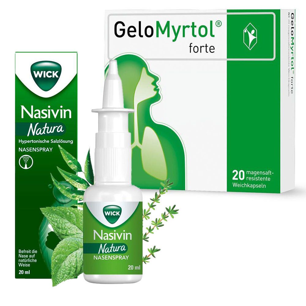 Wick Nasivin Natura Nasenspray + Gelomyrtol forte magensaftresistente Weichkapseln 1 St