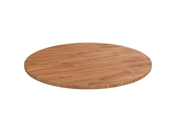 vidaXL Runde Tischplatte Hellbraun Ø90/1,5 Cm Behandeltes Eichenholz, Holz, Rund, 90x1.5x90 cm, Esszimmer, Esstische, Tischsysteme