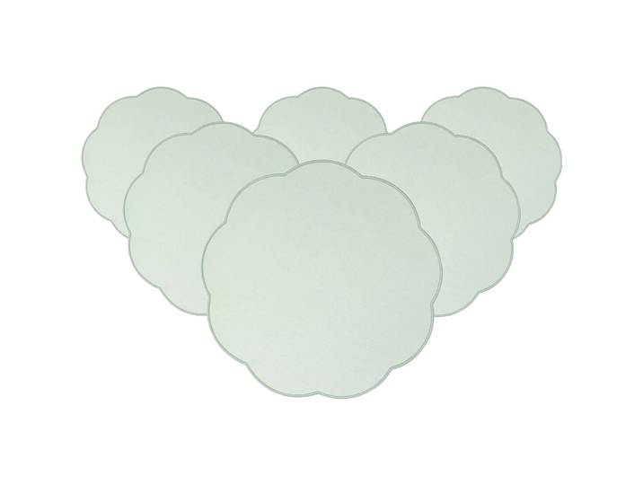 Platzset VILLEROY & BOCH Platzsets Fleur Accessoires ø 40 cm 6er Set grün , grün, B:40cm H:2mm L:40cm Ø:40cm, Platzsets, Platzset, waschbar bei 30 Grad C