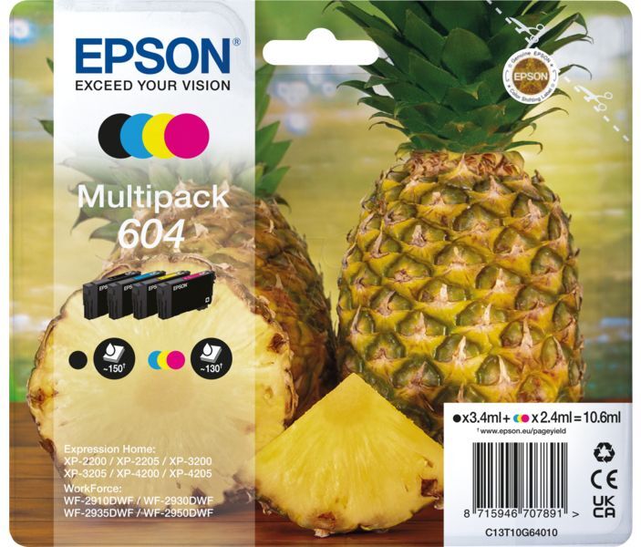 Epson 604 (C13T10G64010) - 4 couleurs - Cartouche d'encre - Multipack 4 couleurs