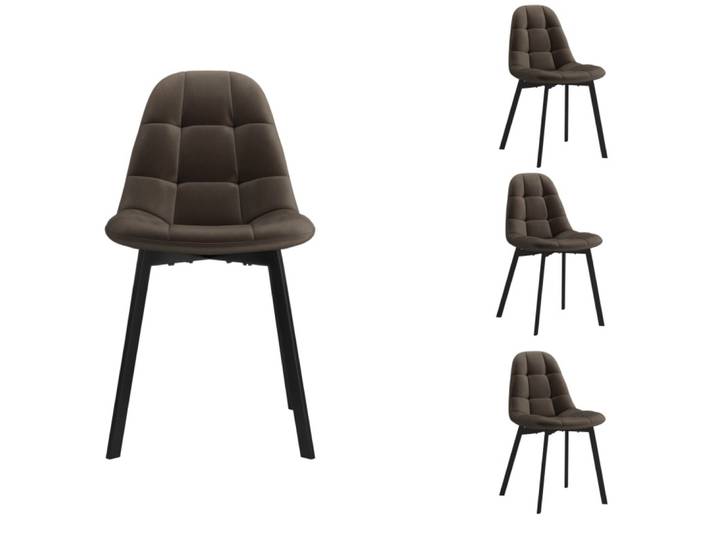 Chaise en velours marron (x4)