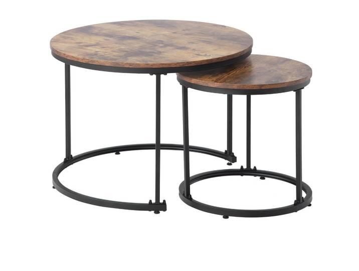COUCHTISCH-SET 2er-set Holz- Und Schwarzeffekt