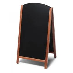 Holzaufsteller 68x120 cm hellbraun oben off. Rahmen - Kreidetafel Holzrahmen