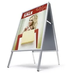 Showdown Displays Kundenstopper A1 »Standard« Gehrungsecken Innenbereich silber silber, 73.6x107.5x62.5 cm