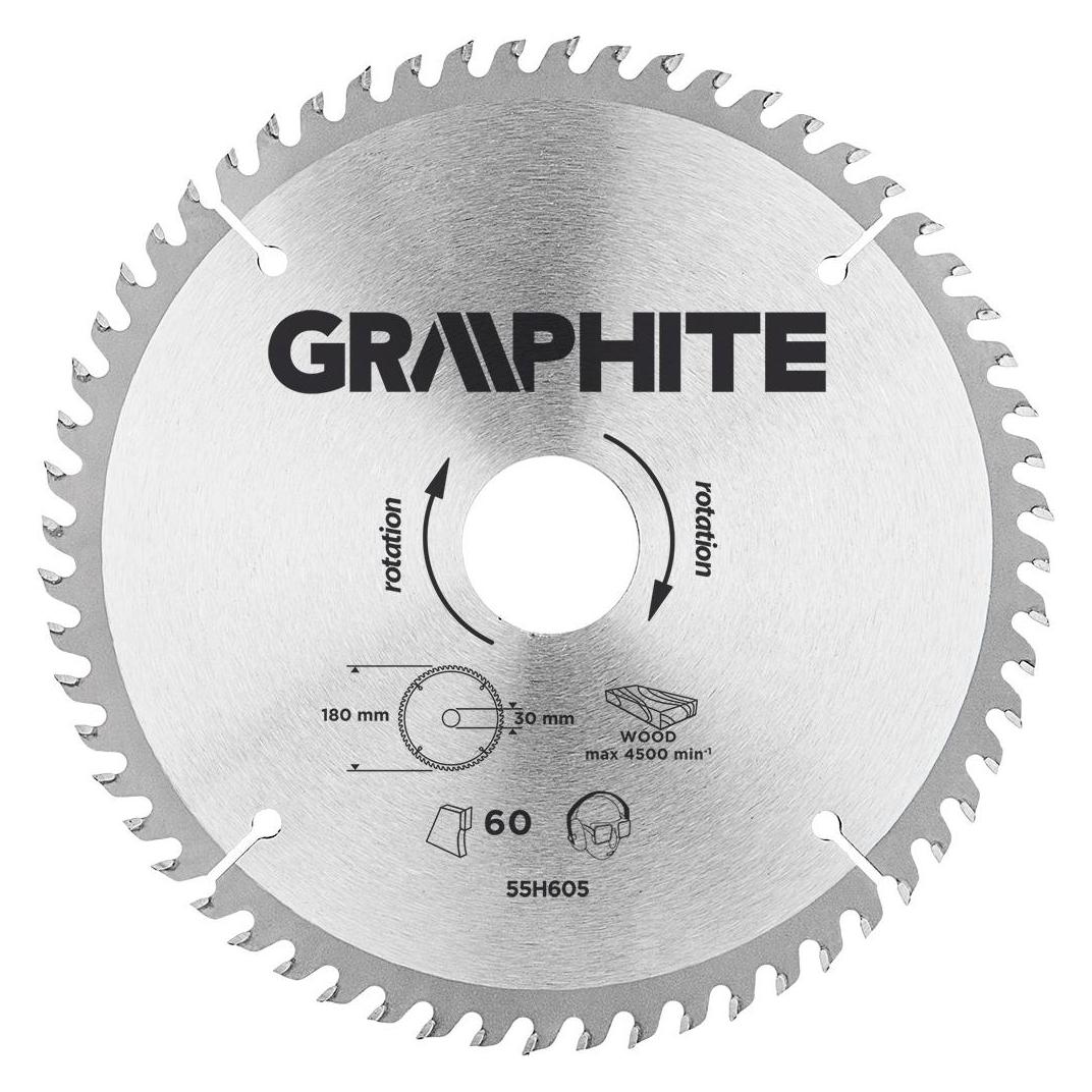 Graphite Graphit-Kreissägeblatt 180x30mm, 60 Zähne - 55H605 (TOP-55H605)