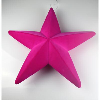 Dekostern AM DESIGN "mit 3D-Flock, Kunststoff, 50 cm Höhe", pink, B:50cm H:50cm T:4cm, Kunststoff, Dekosterne, für klassische Weihnachtsstimmung und elegante Festlichkeit