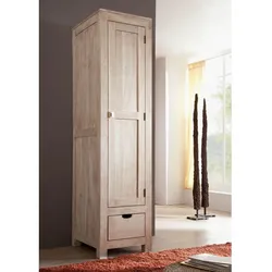 Schrank Akazie 48x60x200 white stone getüncht  NATURE WHITE #98