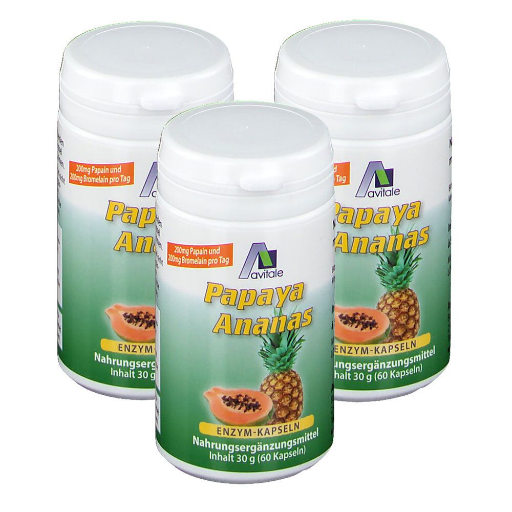 Avitale Papaya-Ananas-Enzym 3x60 St Kapseln