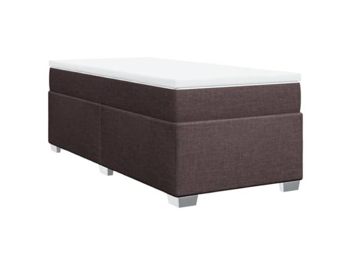 PUGYNBK Boxspringbett mit Matratze, Dunkelbraun, 90 x 190 cm Taschenfederkerne, weiches Polyester, Lattenrost, stabile Beine