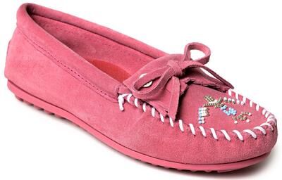 Minnetonka Thunderbird Animikii - Womens 9 Pink Slip On Medium