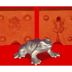 Zinn Giessform Frosch gross - Silikonform hitzebeständig - benötigt ca. 40g Reinzinn