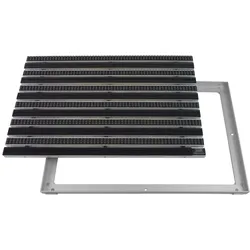 Emco Eingangsmatte DIPLOMAT + Rahmen 25mm Aluminium   100x50cm   Gummi Schwarz + Bürsten Grau