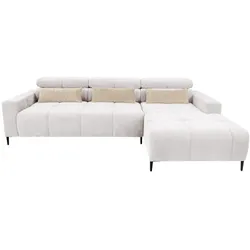 BOOOM Ecksofa mit Funktion Madrid Stoff Beige Creme