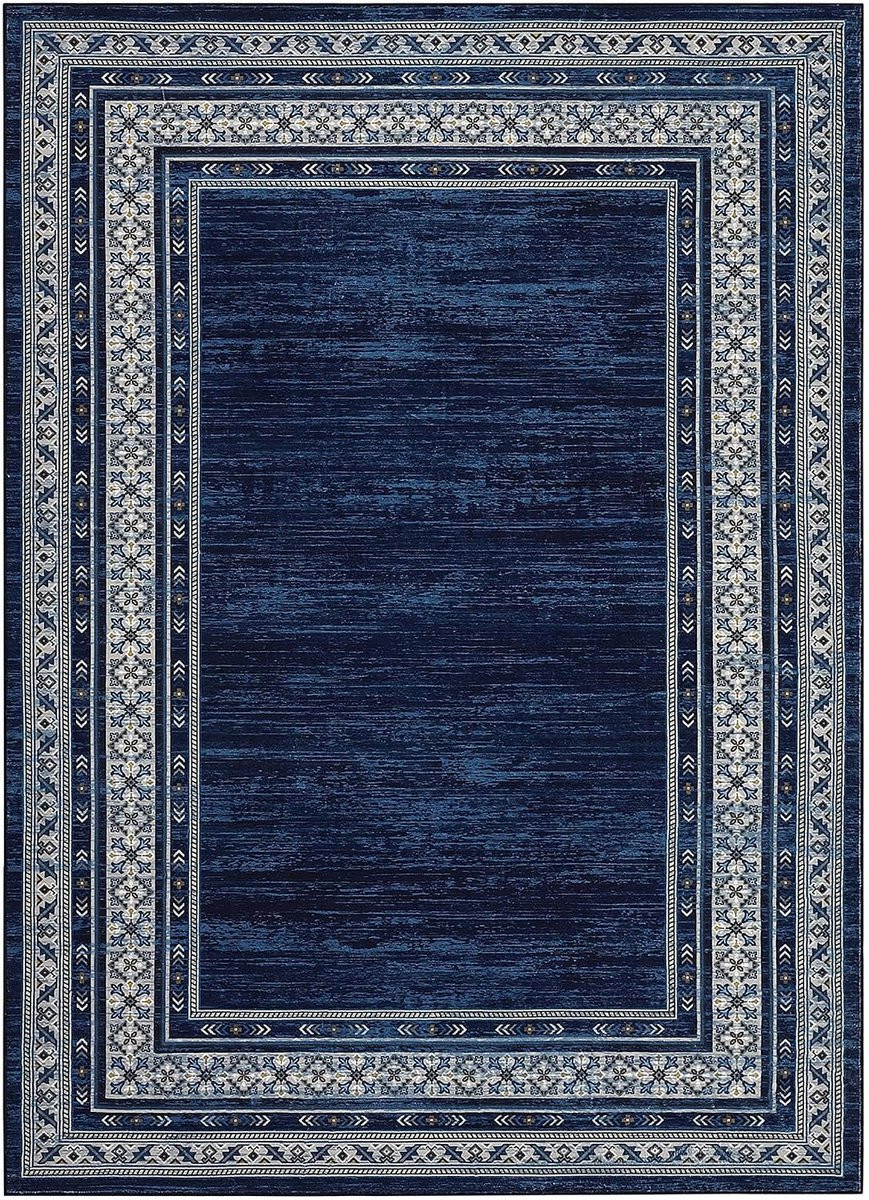 Modern Abstract Vloerkleed Triumpunpre Blauw Polyester voor Woonkamer en Slaapkamer