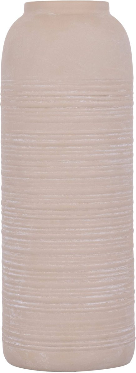 PTMD Lavada Beige Gestreepte IJzeren Vaas met Strepen L
