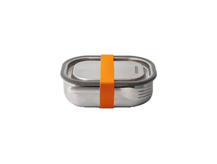 Multifunktionelle Edelstahl Lunch-Box „Blum“ 600 ml Orange black+blum