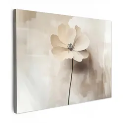 LEINWANDBILD Blume - Beige - Farbe - Schatten Wandbild 40x30 cm
