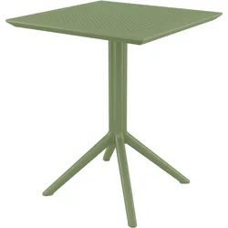 CLP Klapptisch wetterfest Sky, platzsparender Gartentisch rund oder eckig, Balkontisch klappbar aus Kunststoff für Balkon,Terrasse und Garten