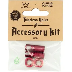 PEATY ́S x Chris King (MK2) Tubeless Ventil Zubehör Kit red