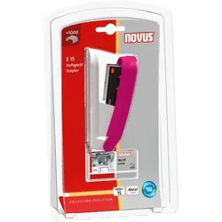NOVUS Heftgerät E15 15 Blatt 37mm (Blister) pink