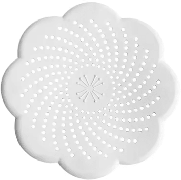 Inspire Essentials Flower Silicone Drain Cover Hair Catcher Sink Strainer white 1pc
