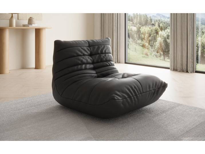 Designer Sofa-Sessel Calmo in Echtleder - Weiß - Echtleder - Luxusbetten24
