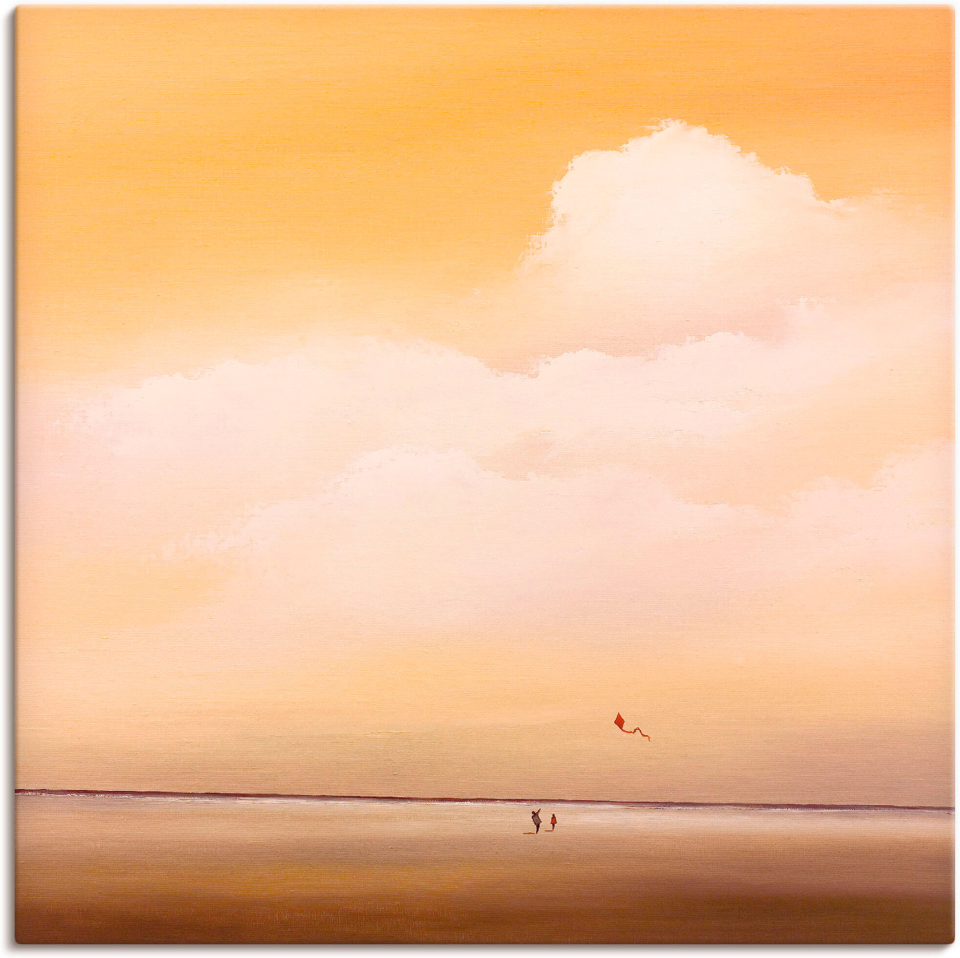 Leinwandbild ARTLAND "Höhenflug", orange (farbe bild(er): orange), B:30cm H:30cm, Bilder, Leinwandbild, auf Holzrahmen gespannt farbe bild(er): orange B/H/T: 30cm x 30cm, Leinwandbild Himmel quadratisch, 1 Stk.