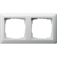 Abdeckrahmen Standard 55, 2-fach, bruchsicher, glänzend, Kunststoff, Thermoplast weiß (glänzend), Retail