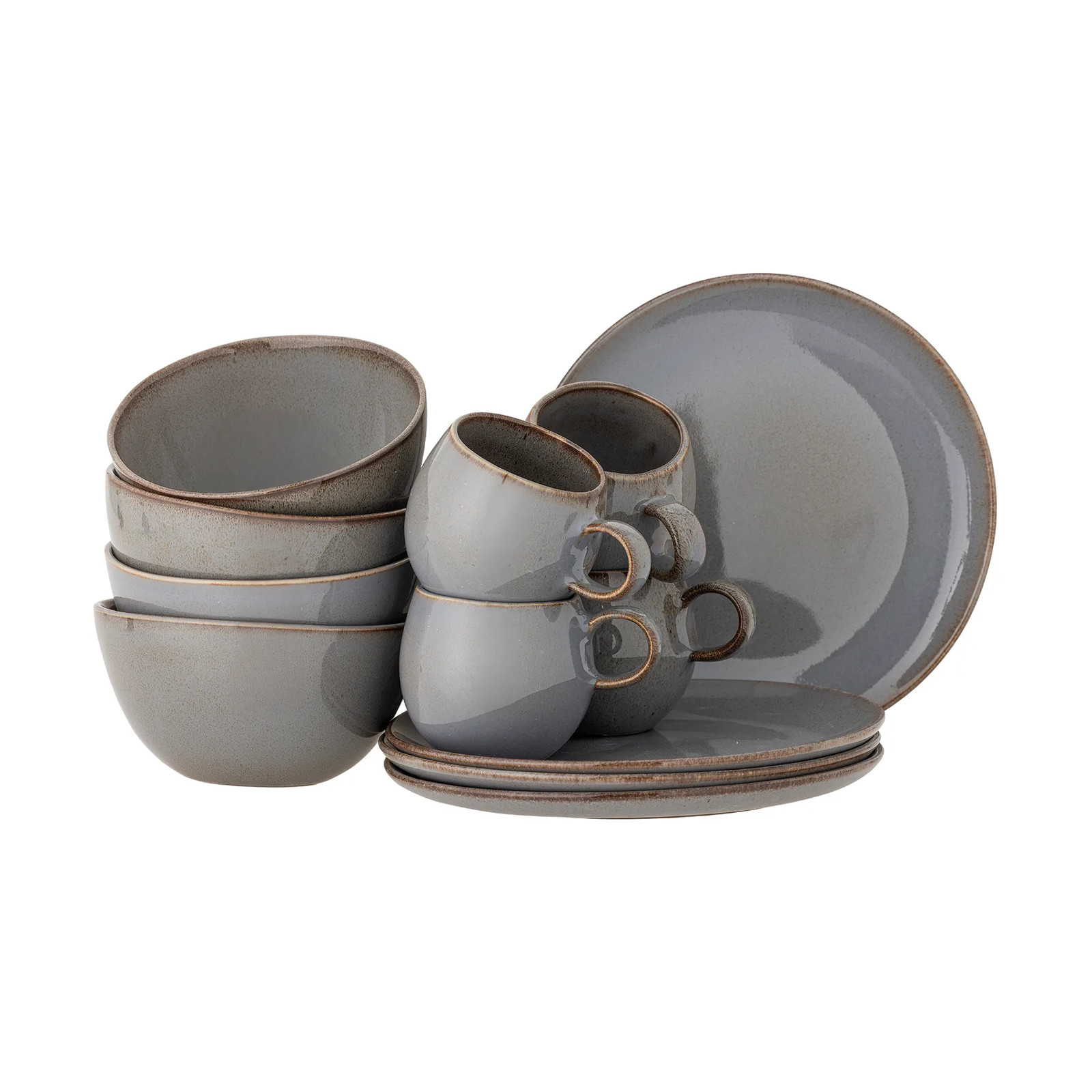 Bloomingville Sandrine Serviesset van 12 stuks - Grijs