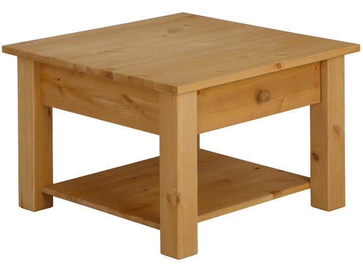 Couchtisch OTTO HOME Chicago , beige (natur gebeizt, gewachst), B:60cm H:40cm T:60cm, Tische, Couchtisch, in zwei Größen, Landhausstil, zusätzlicher Stauraum