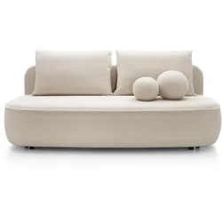 BETTSOFA KIRA Creme Chenille-Stoff mit Schlaffunktion