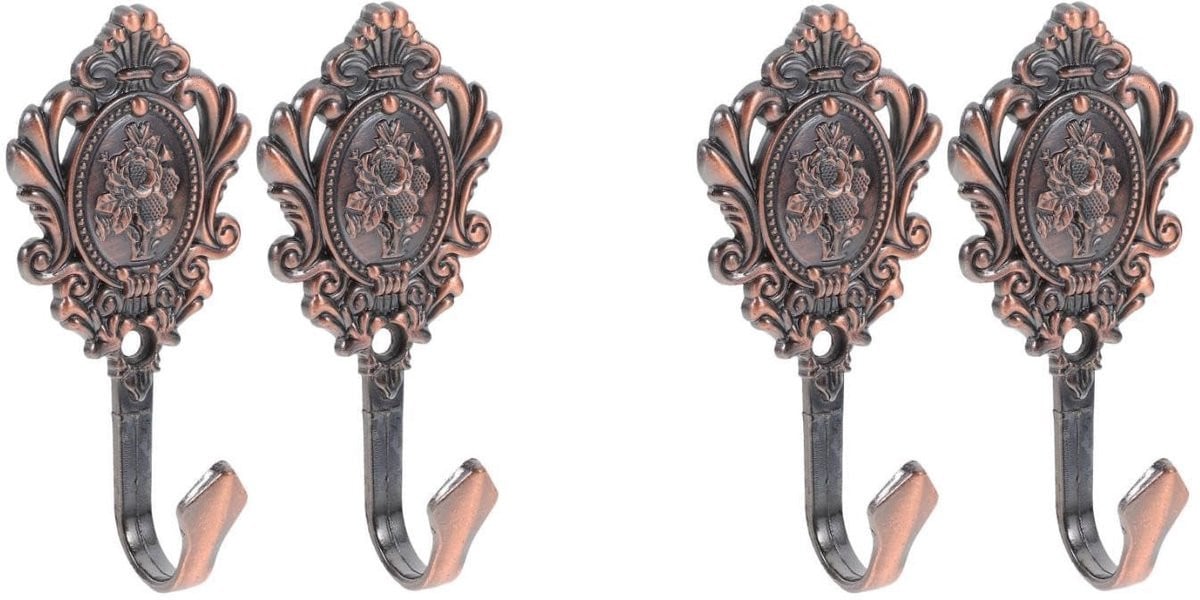 Dailygoods Gordijnhaken 4 stuks - Wandhaken en gordijnhouders voor douchegordijnen of kleding