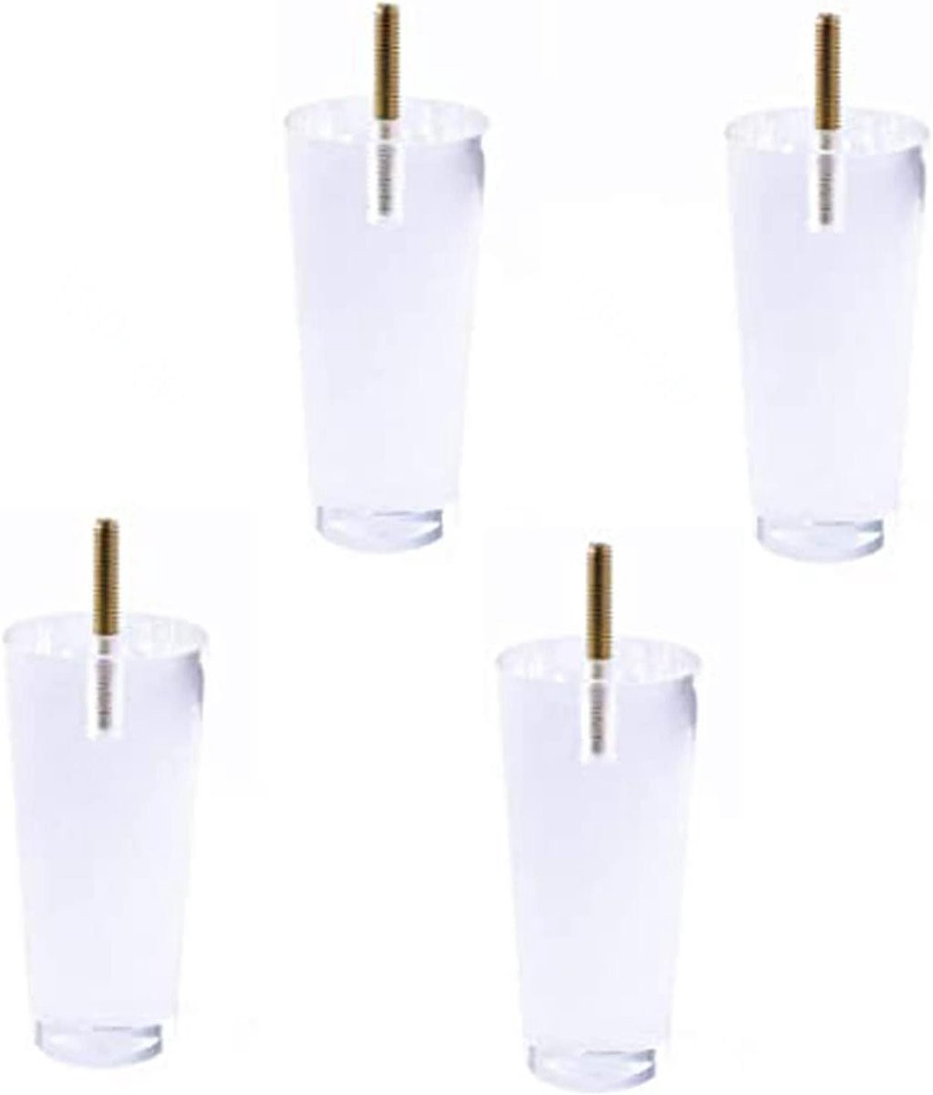Heldere acryl meubelpoten met antislip pads, 12 cm
