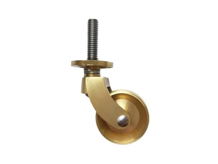 Massivem Messing Rad 4 Stück 1,25 Zoll (32 mm) Messingrollen Schraubplatte Räder Möbelrollen Sofa Klaviertisch Stuhl Schutzbein(Type B)