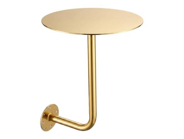 Fcttcd Moderner, Wandmontierter Beistelltisch, Runder Bartisch, Schwebender Beistelltisch, Geeignet Für Cafés, Spas Und Fitnessstudios, Gold 35cm Diameter 45cm Height