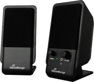 MediaRange Desktop Lautsprecher MROS352, 2 x 3 W, USB 2.0, Klinkenbuchse, schwarz