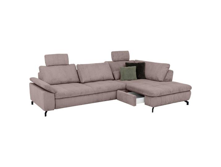 Beldomo Style Ecksofa Sense, Altrosa, Metall, 3-Sitzer, Ottomane rechts, Eckteil, L-Form, 291x197 cm, Goldenes M, Typenauswahl, Fußauswahl, Stoffauswahl, seitenverkehrt erhältlich, individuell planbar, Wohnzimmer, Sofas & Couches, Wohnlandschaften, Ecksofas