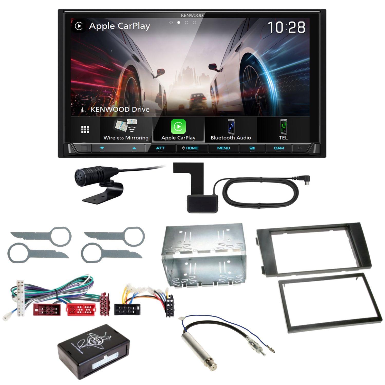 Kenwood DMX8021DABS Android Auto CarPlay Bluetooth Einbauset für Audi A6 4B