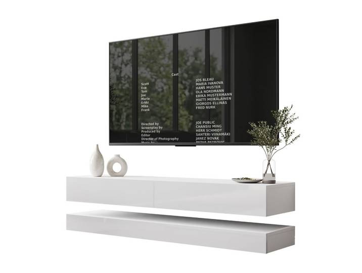 TV-SCHRANK SKY 140 cm, Weiß hochglanz