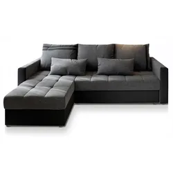 ECKSOFA KOS PIK Hellgrau Dünner Stoff mit Schlaffunktion