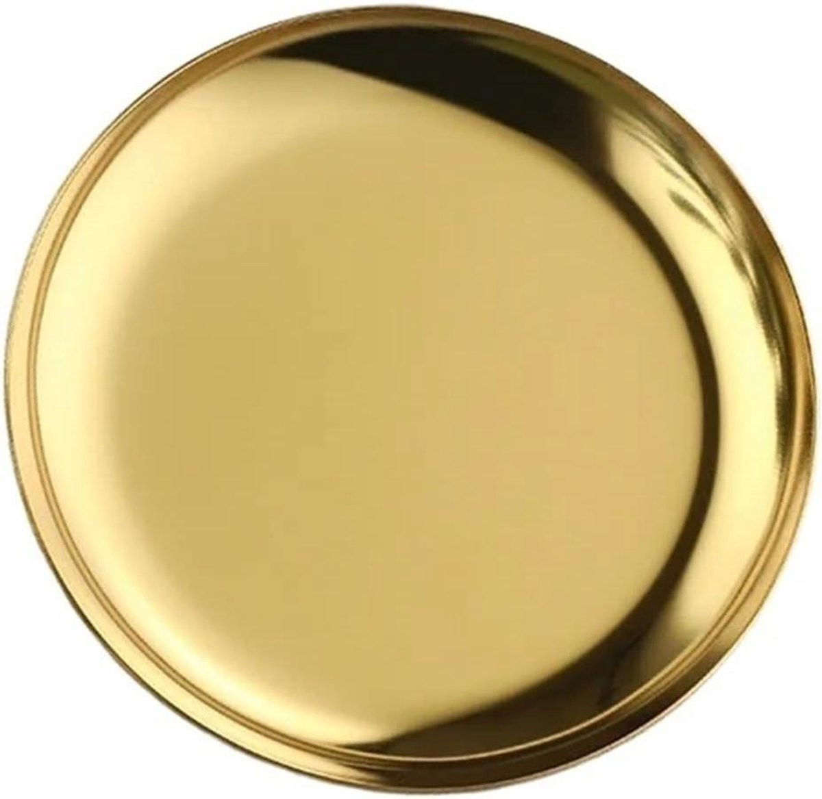Gouden sieradendienblad van roestvrij staal met een diameter van 10 cm